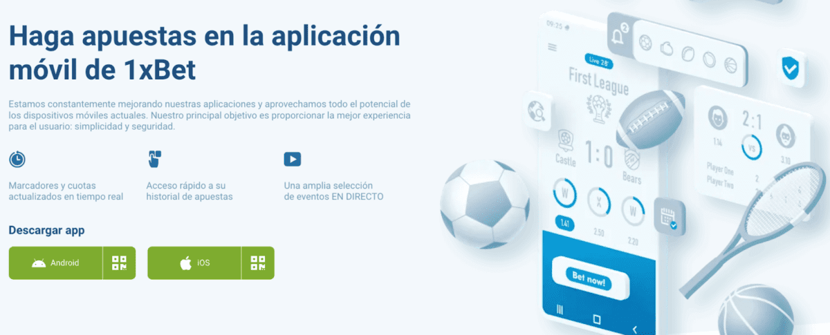 La app de 1xBet casino