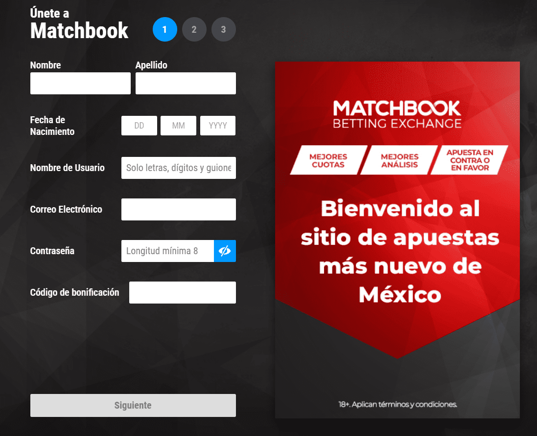 Cómo usar el código de bonificación Matchbook paso a paso