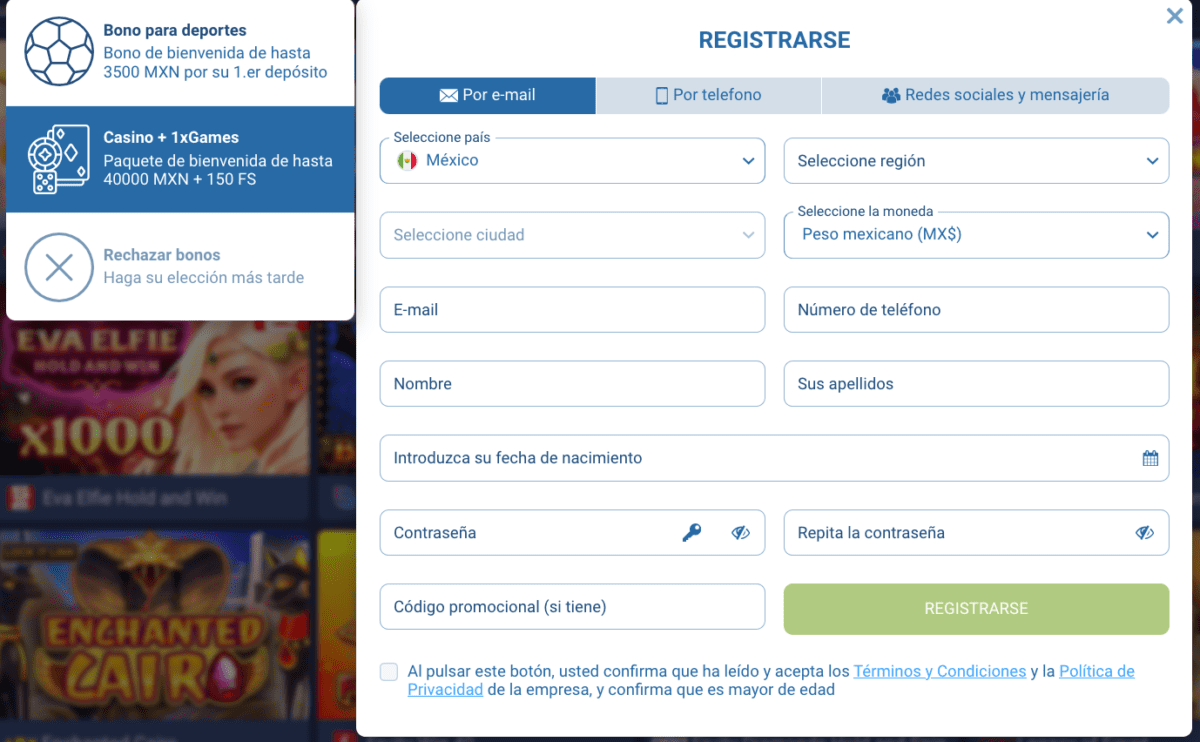Bono de bienvenida, promociones y c&oacute;mo registrarte para reclamar el bono