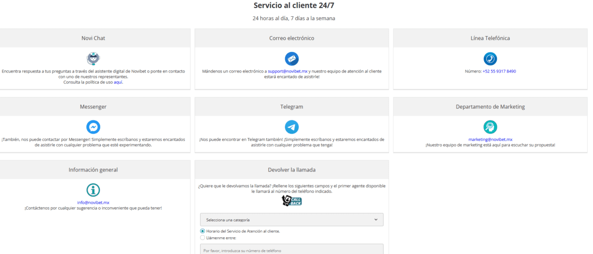 Servicio al cliente 24/7