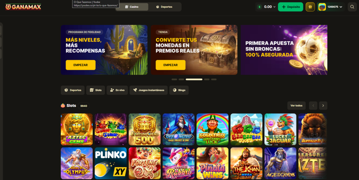 Ganamax homepage
